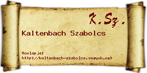Kaltenbach Szabolcs névjegykártya